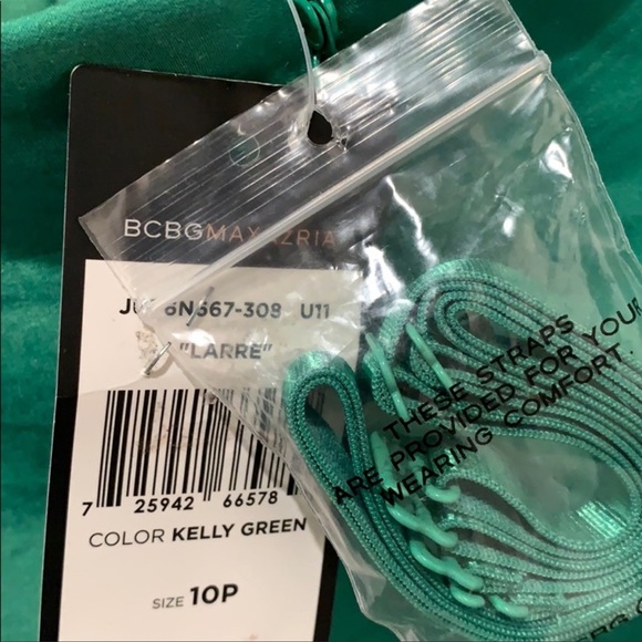 🆕 BCBG Max Azria “Larre” Green Cocktail Dress - Women’s Size 10P - Picture 6 of 9